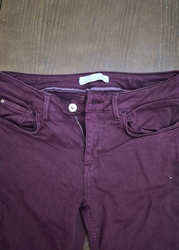 Bordo Kadın Kumaş Pantolon Midi Boy