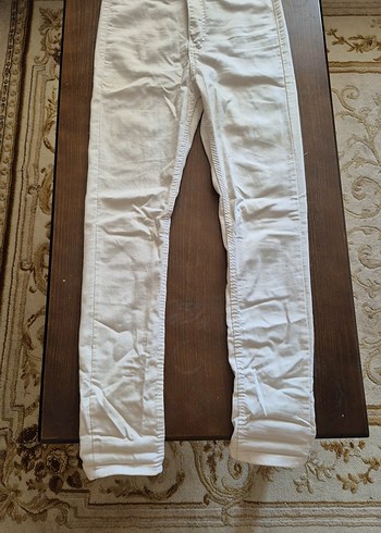 Bayan Beyaz Keten Regular Fit Pantolon
