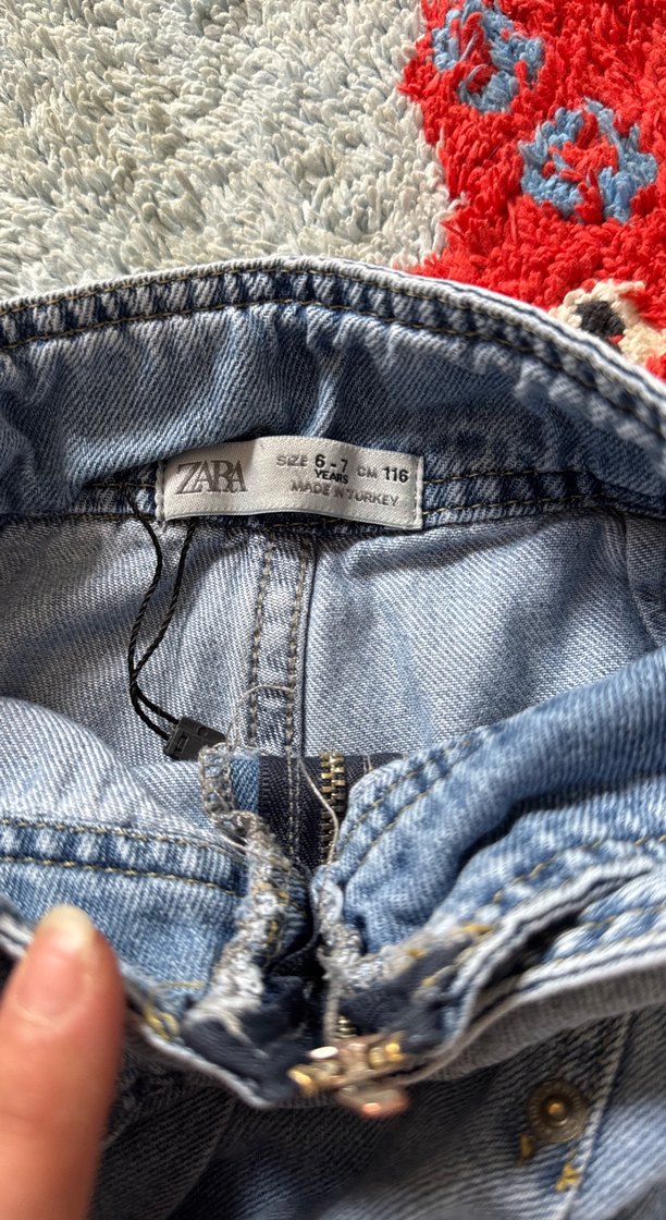 Yandan kapaklı etek görünümlü kot şort - Görsel 4