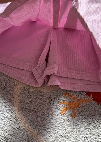 Pembe kot şort etek - Görsel 4