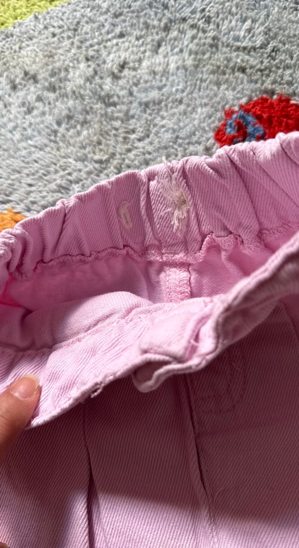 Pembe kot şort etek - Görsel 3