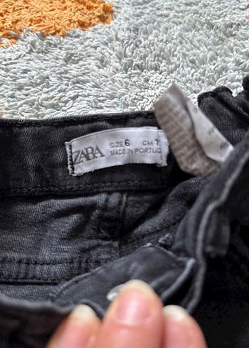 Kız Çocuk Siyah Yırtık Denim Pantolon - Görsel 6