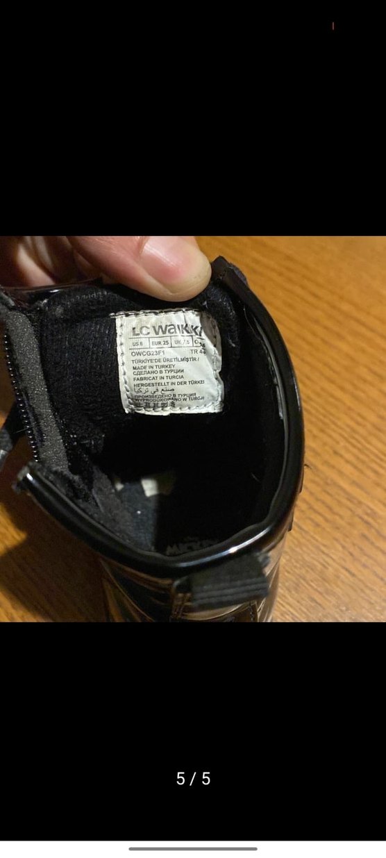 Kız Çocuk Siyah Rugan Bot Minnie Nakışlı - Görsel 4