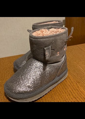 Kız Çocuk Gri Kürklü H&M bot - Görsel 2