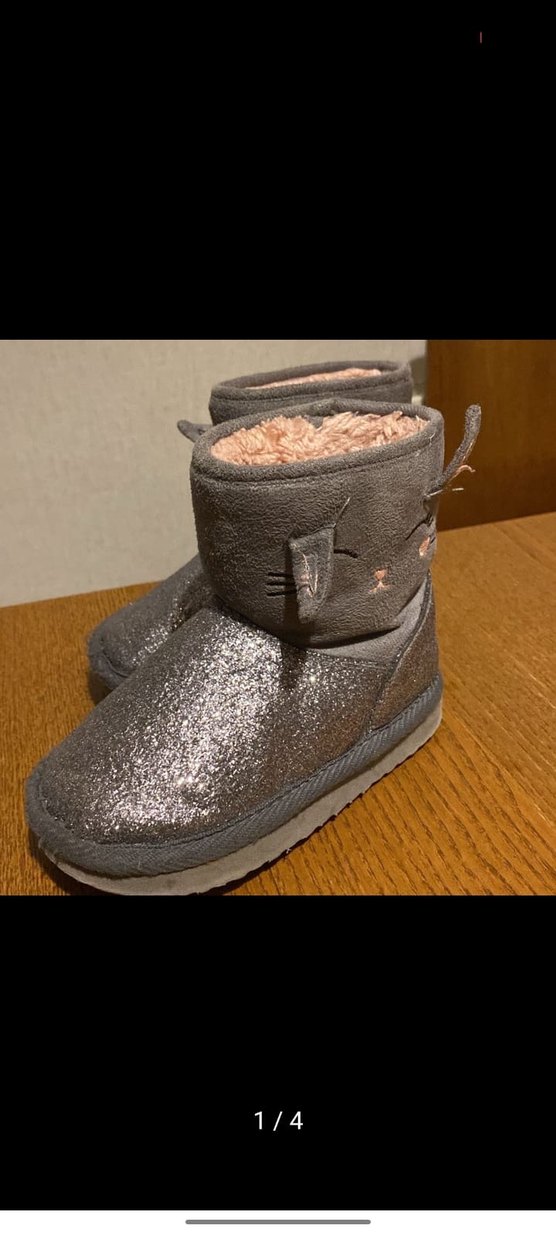 Kız Çocuk Gri Kürklü H&M bot - Görsel 2