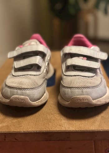 Kız Çocuk adidas Gri Beyaz Cırt Cırtlı Spor Ayakkabı - Görsel 3