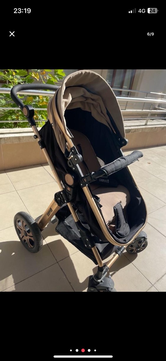 Kahverengi ve Gri Bebek Arabası - Görsel 2