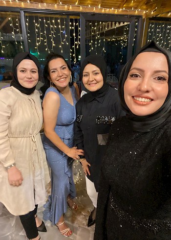 Acık mavi V Yaka Uzun Drapeli Kadın Abiye Elbise - Görsel 7