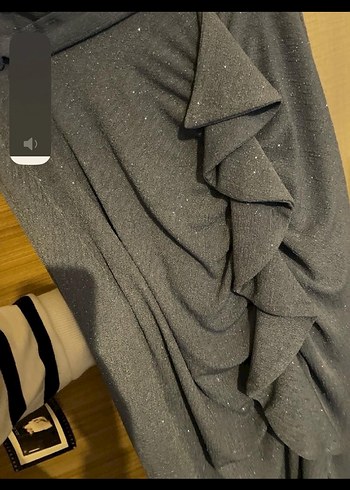 Acık mavi V Yaka Uzun Drapeli Kadın Abiye Elbise - Görsel 3