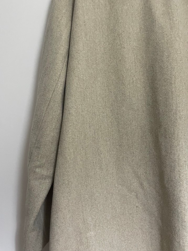 Bej Basic Kadın Keten Midi Kaban - Görsel 2