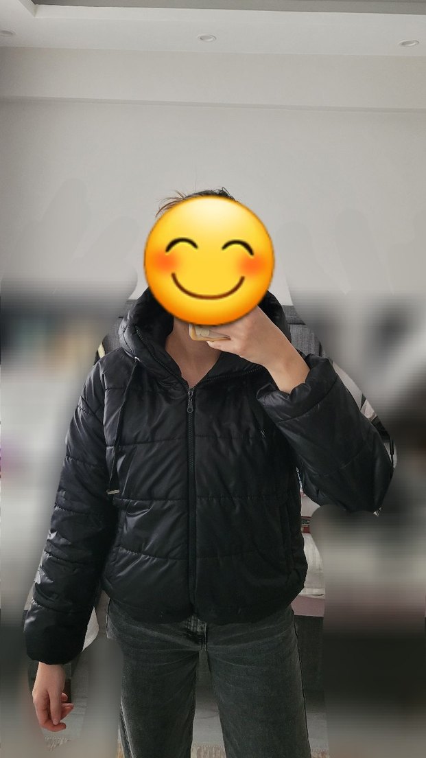 Siyah Şişme Kısa Kadın Mont - Görsel 2