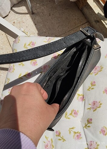 Diğer Suni deri gri renk küçük iç hacmi olan kol çantası