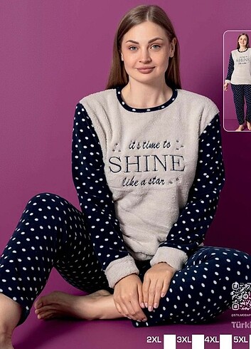 Kadın polarlı peluş pijama takımı 