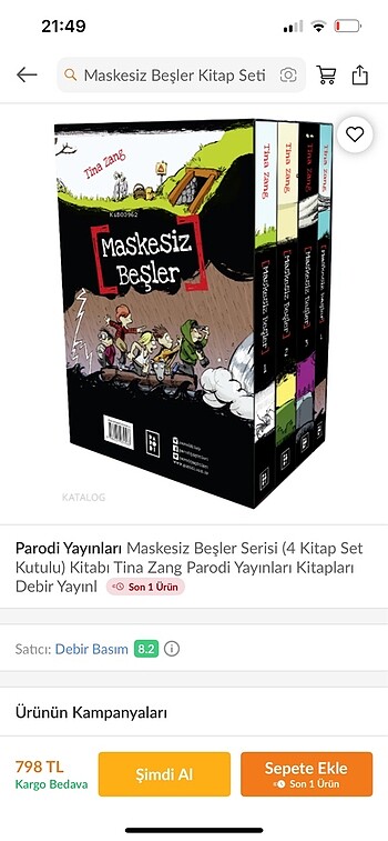 maskesiz beşler dörtlü çocuk kitap seti - Görsel 3