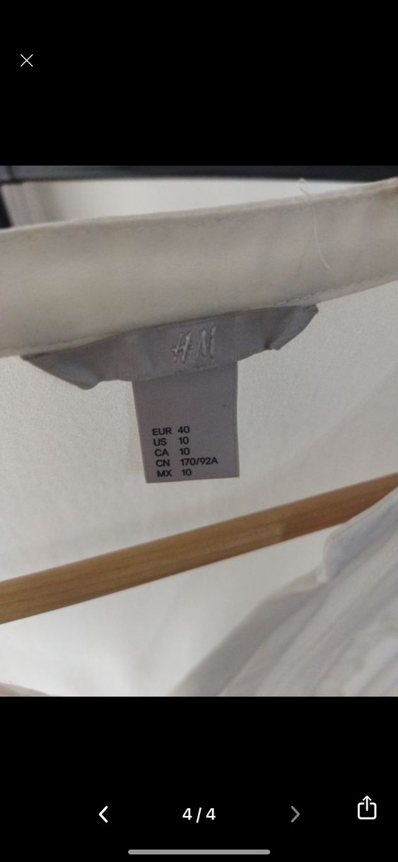 Beyaz V Yaka Pilili Keten Mini Gömlek - Görsel 4