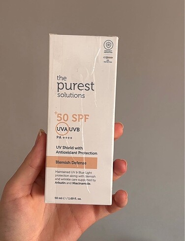 the purest 50+ güneş kremi
