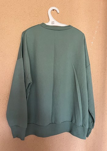Diğer Turkuaz Baskılı Oversize Sweatshirt