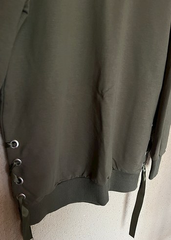 Diğer Düğmeli Haki Kadın Sweatshirt