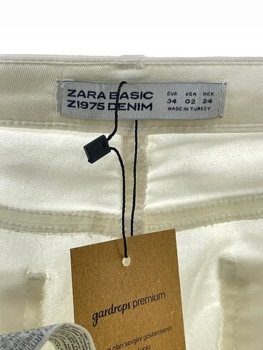 34 Beden beyaz Renk Zara Jean / Kot %70 İndirimli.