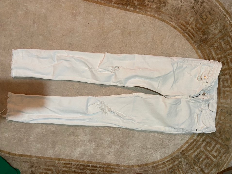 Beyaz kot pantolon - Görsel 2