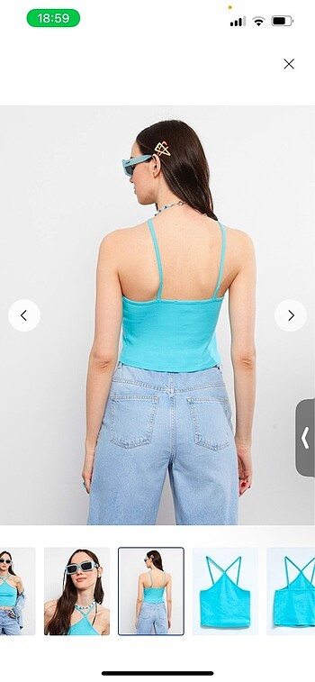 s Beden beyaz Renk Halter yaka düz crop 2?li