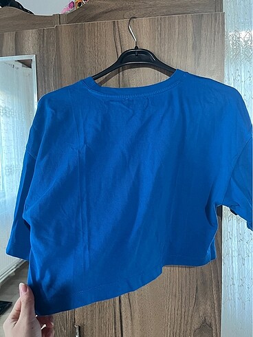 s Beden Mavi crop tişört