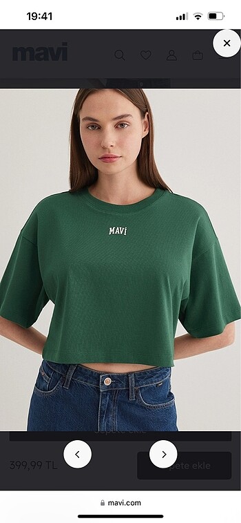 Yeşil crop tişört