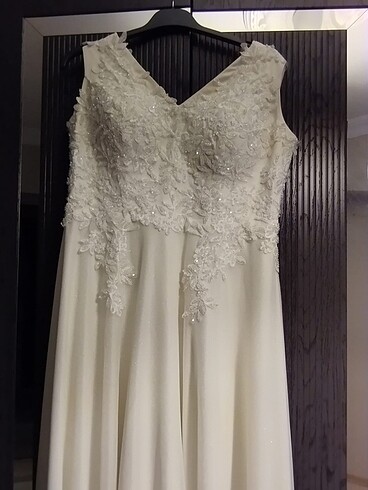 xl Beden Dantel detaylı nikah elbisesi