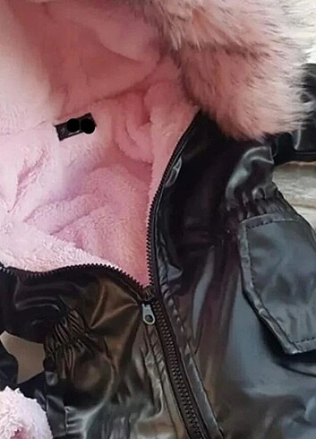 Kız Çocuk Deri Peluş Mont