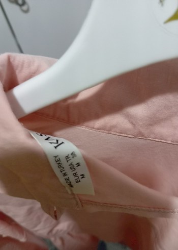 38 Beden pembe Renk Kız Çocuk Pembe Fırfırlı Keten Bluz