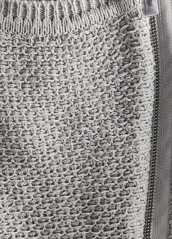 Mango Bej Kısa Asimetrik Kesim Örme Ceket - Görsel 5