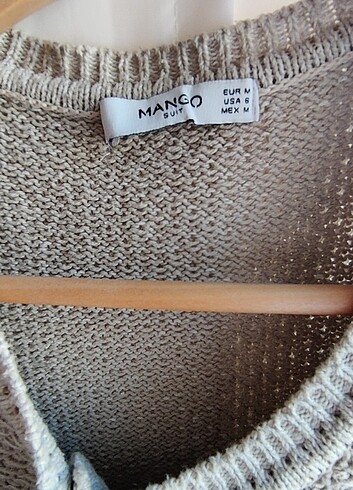 Mango Bej Kısa Asimetrik Kesim Örme Ceket - Görsel 6