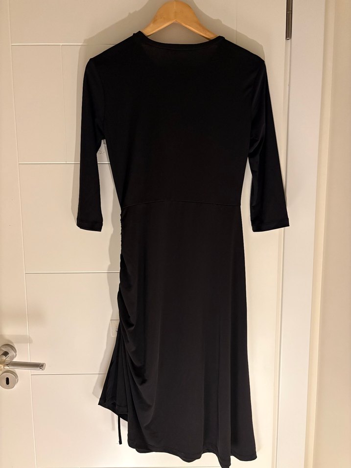 NG Style Siyah Yarım Kollu Drapeli Elbise - Görsel 2