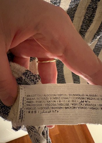 Mango Gri Beyaz Çizgili Salaş Gömlek - Görsel 5