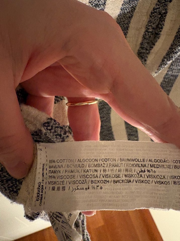 Mango Gri Beyaz Çizgili Salaş Gömlek - Görsel 5