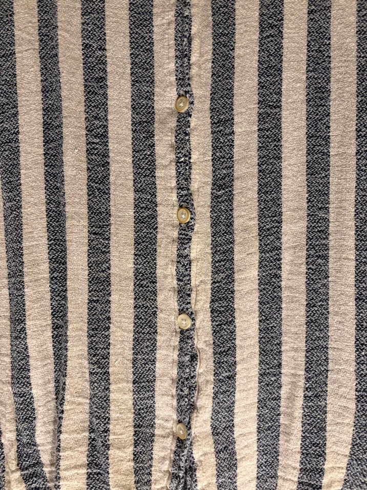 Mango Gri Beyaz Çizgili Salaş Gömlek - Görsel 3