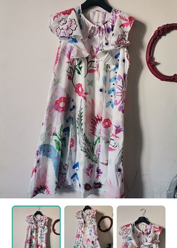 Trendyol & Milla Renkli Cicekli Rahat Yazlik Elbise