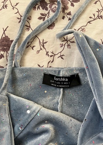 Bershka Gri Mini Nakışlı Bohem Bralet