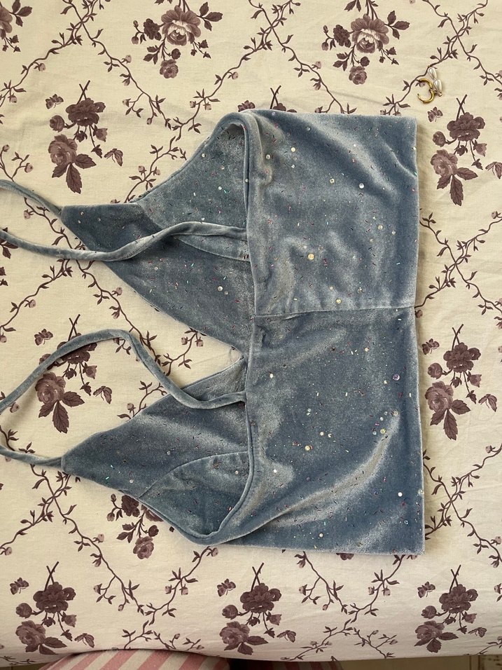 Gri Mini Nakışlı Bohem Bralet - Görsel 2