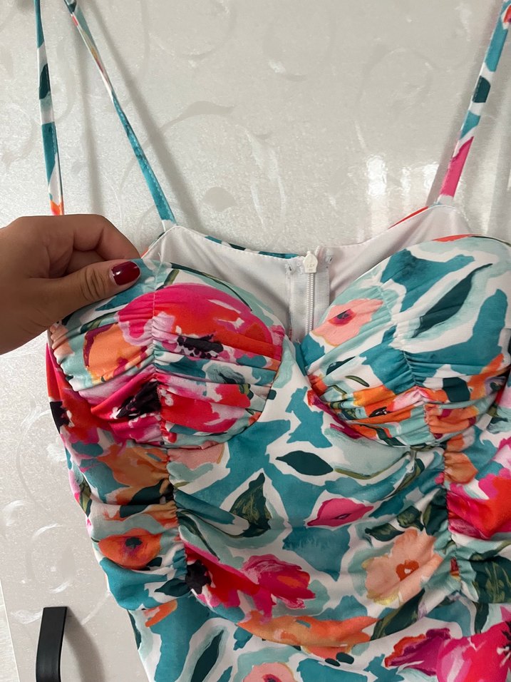 Çiçek Desenli Bohem Uzun midi elbise - Görsel 2