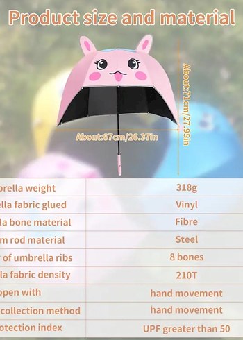 Çoçuk Baston Şemsiye (1 Adet) - Görsel 6