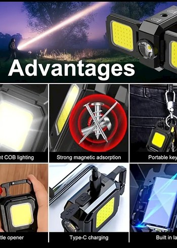 Şarj Edilebilir LED Anahtarlık Feneri - Görsel 3