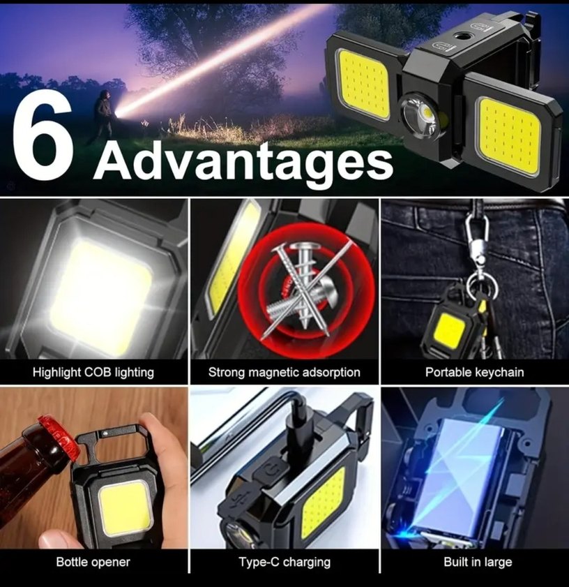 Şarj Edilebilir LED Anahtarlık Feneri - Görsel 3