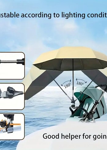 Sandalye/Puset Şemsiye Güneşliği (Pembe) - Görsel 8