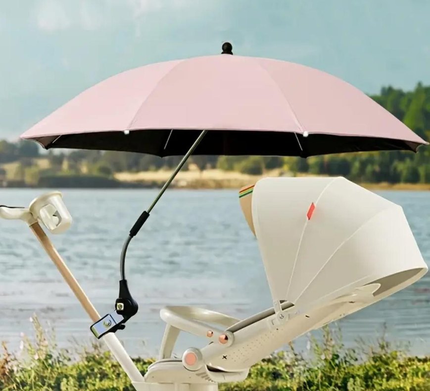 Sandalye/Puset Şemsiye Güneşliği (Pembe) - Görsel 2