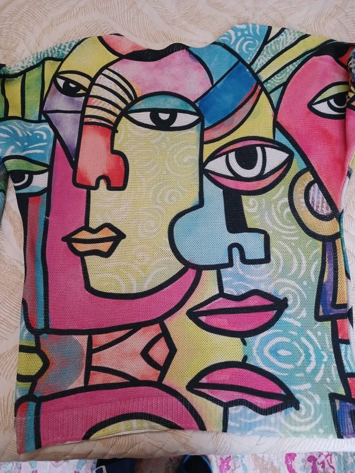 Renkli Bohem Kadın Triko Kazak - Görsel 5