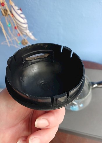 Mavi Çiçek Desenli Cam Cezve - Görsel 3