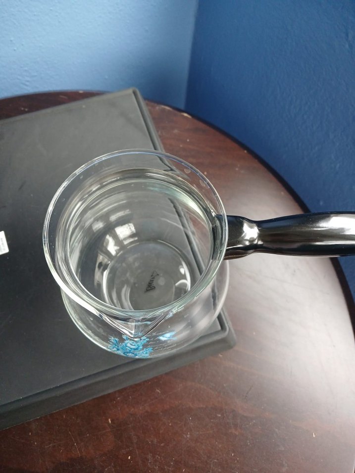 Mavi Çiçek Desenli Cam Cezve - Görsel 4