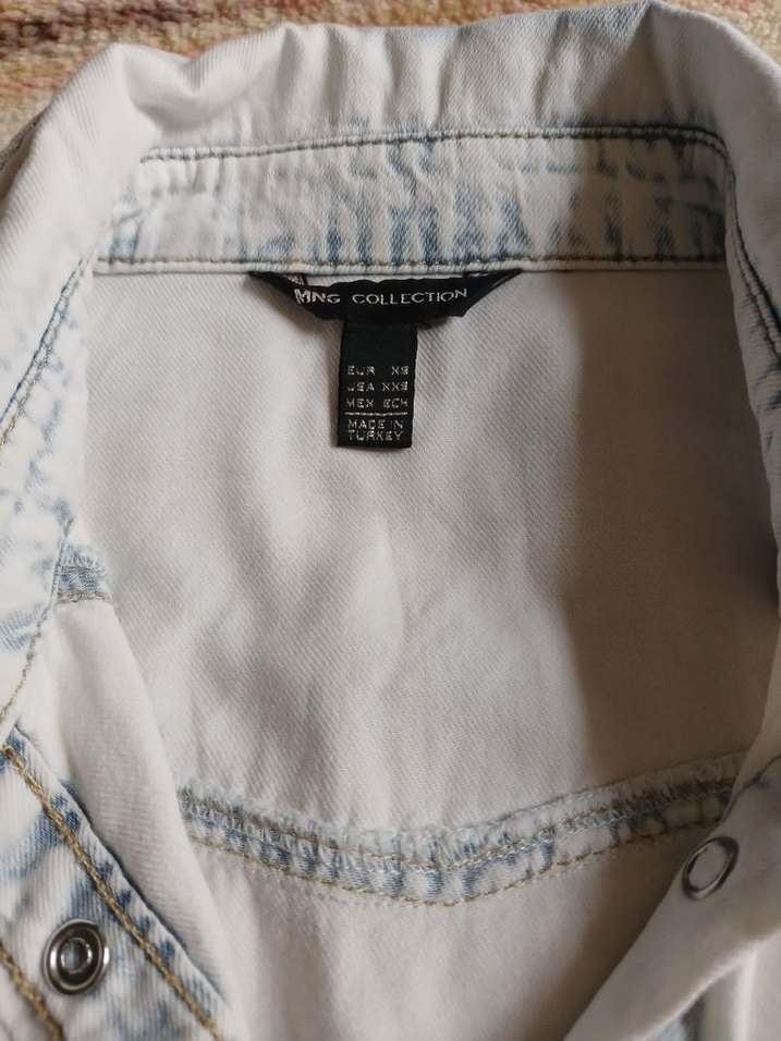 Düğmeli buz mavisi  Denim Kadın Gömlek - Görsel 5