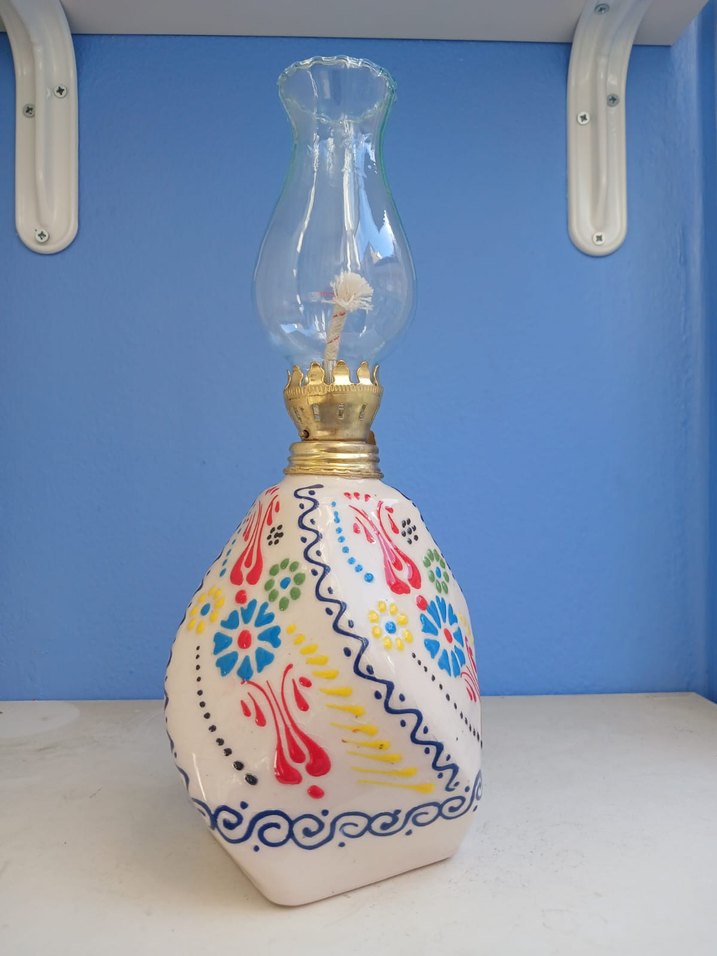 Beyaz burgulu  Desenli Gaz Lambası - Görsel 3